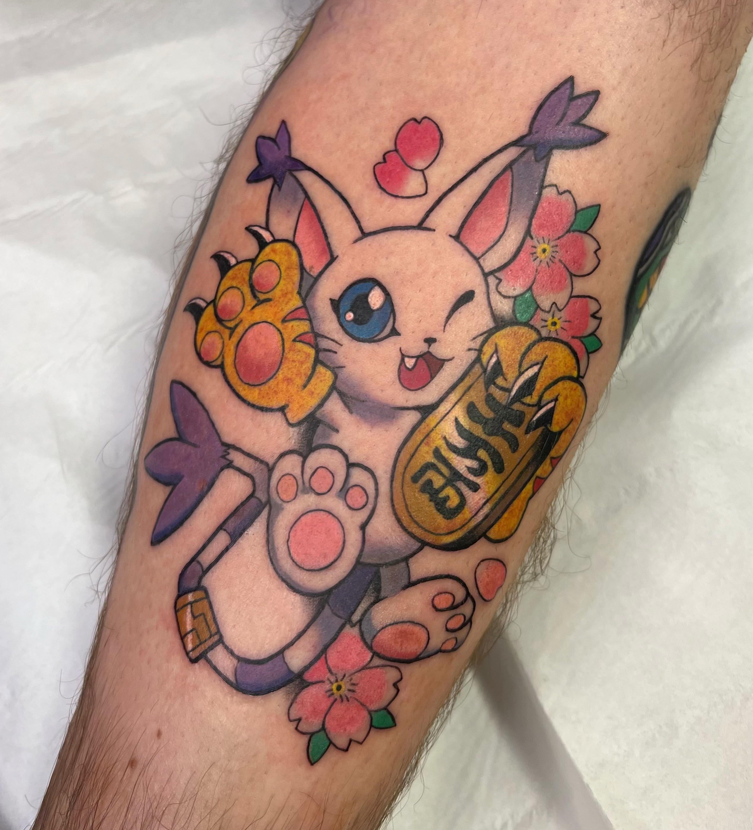 Gatomon tattoo design by Chelsea Heslop - Digimon inspired artwork